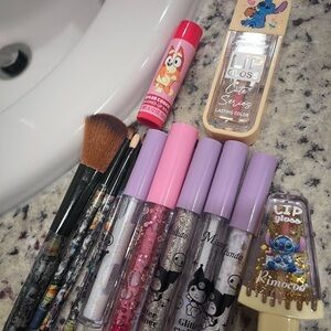 Glitter Lip Gloss Set - Pink, Purple, Silver
